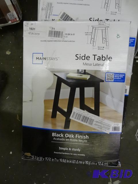 lot 94 image: Main stays side table. Black oak fi...
