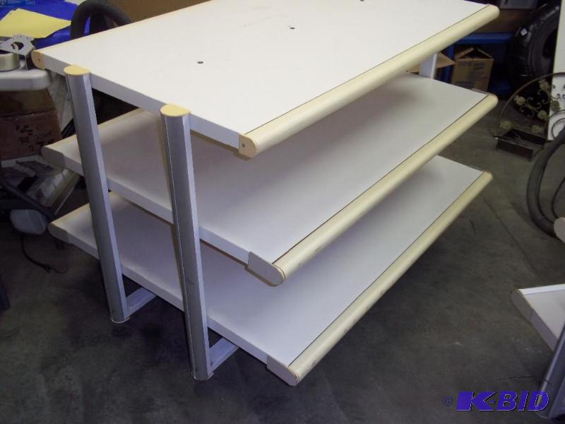 lot 11 image: Rolling Display Shelves with Wheels...