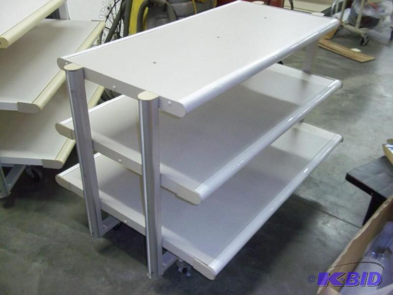 lot 12 image: Rolling Display Shelves with Wheels...