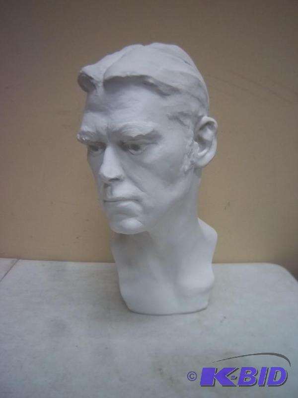 lot 101 image: Man Head Cast - Chalk Like Material...