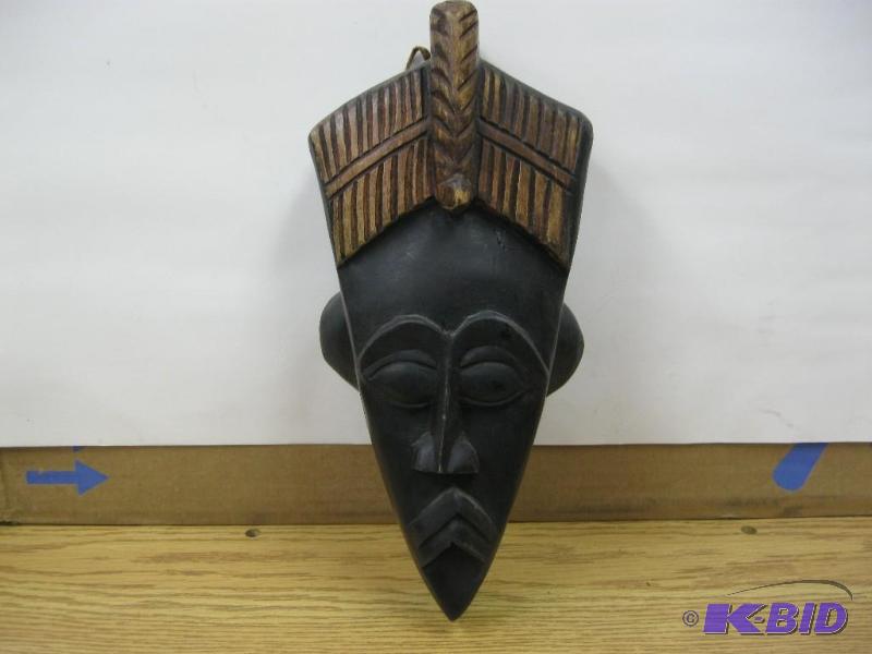lot 112 image: Wood Carved African Art Mask...