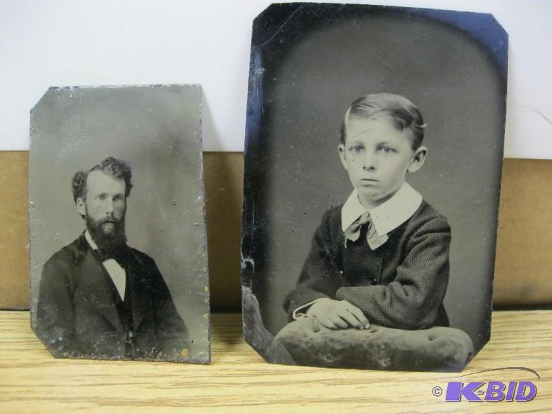 lot 167 image: Pair Of Antique Photos on Metal Som...