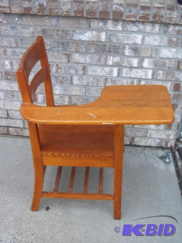 lot 17 image: Old School Chair Desk Top - Solid W...