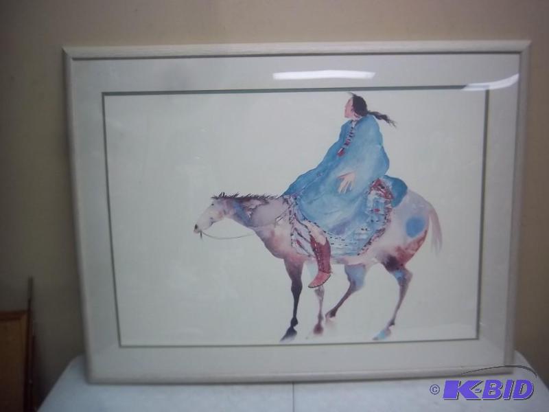 lot 202 image: Large Indian Art Print...