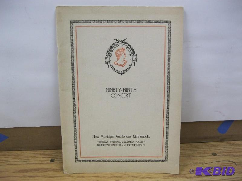 lot 215 image: 1928 Apollo Club Minneapolis Progra...