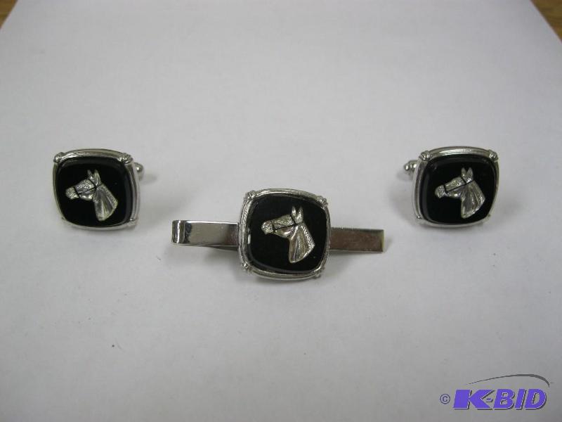 lot 230 image: Lot Of Horse Cufflinks And Tie Clip...
