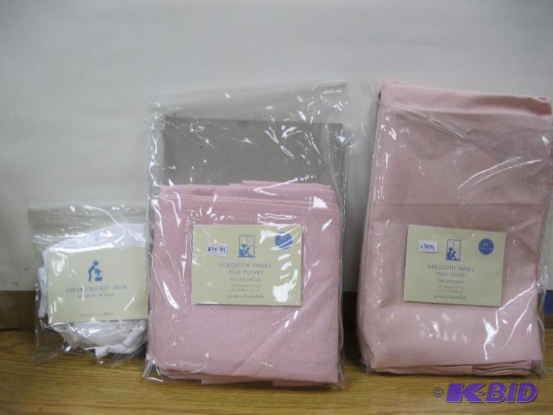 lot 260 image: Lot Pottery Barn Curtains Bucket Li...