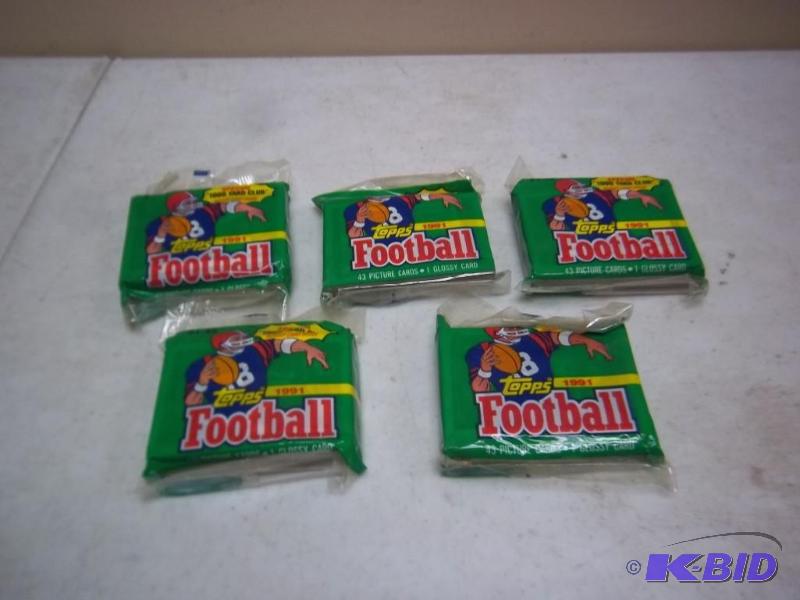 lot 62 image: 1991 Unopened Topps Football Cards&...