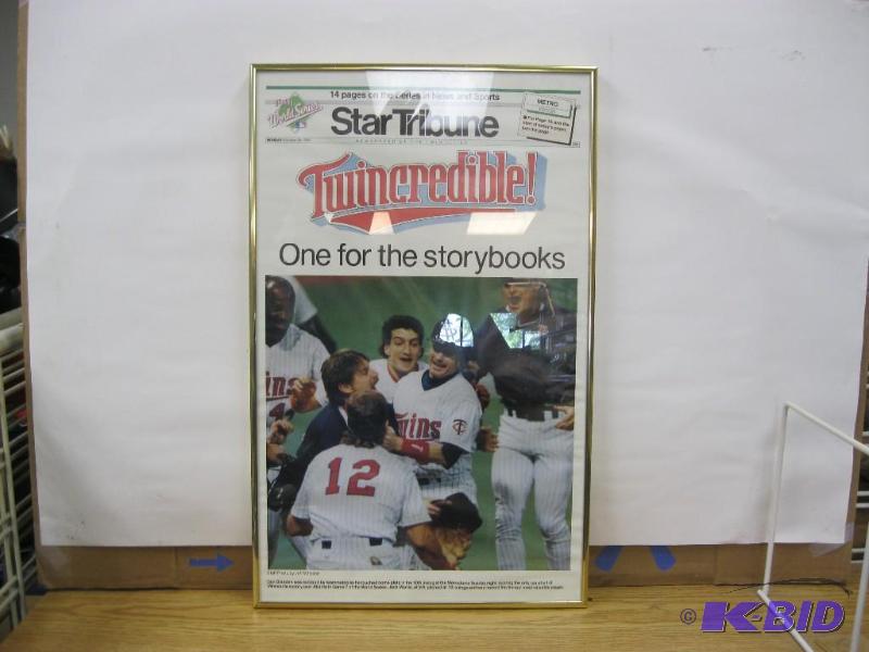 lot 72 image: Framed 1991 Twins World Series Post...