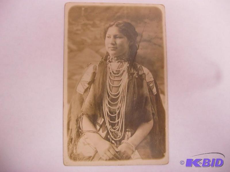 lot 86 image: Vintage Antique Indian Girl Postcar...