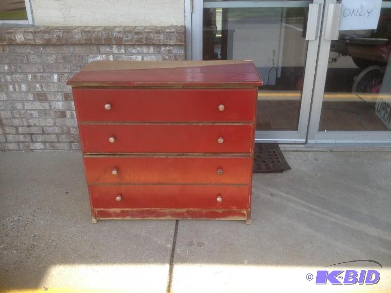 lot 9 image: Small Dresser Half Painted Good Reh...