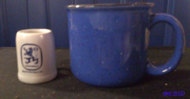 Blue Enamel Coffee cup and Loumbrau...