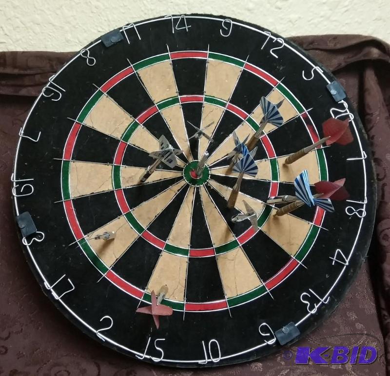 Thick Heavy Dart Board--With Darts-...