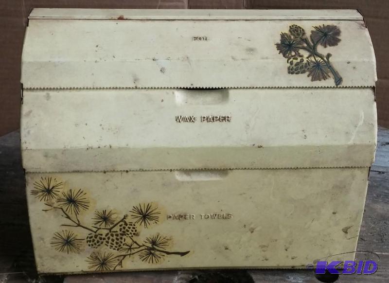 Vintage Tin Foil Plastic Wrap holde...