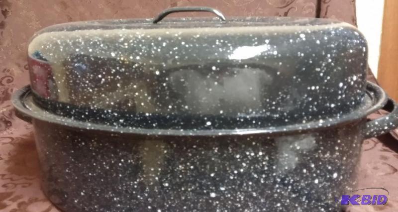 LARGE Enamel Roaster--Great shape...