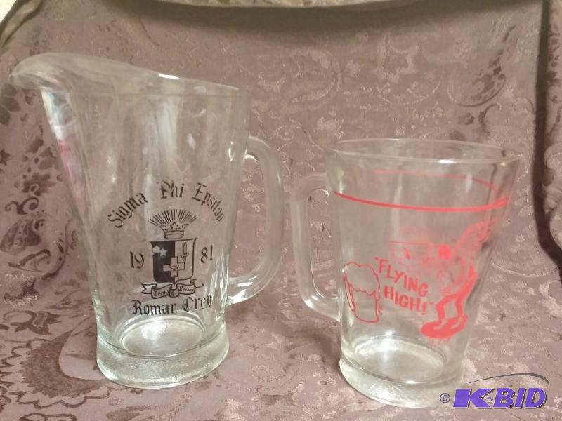 Lot of 2 vintage beer pitchers--Gre...