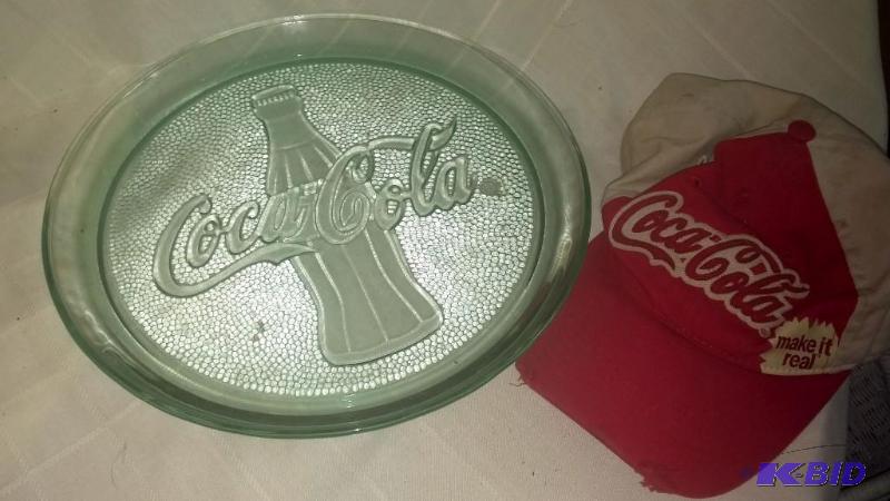 Coke-Cola Platter and Hat...