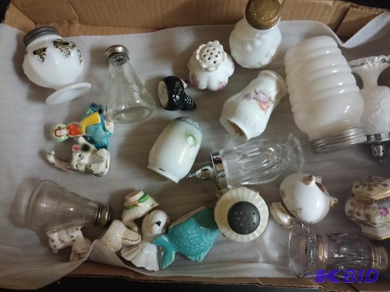 LARGE group of vintage salt and pep...