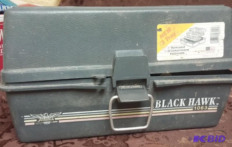 Black hawk tackle box with tons of ...