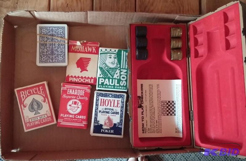 Lot of Vintage cards and Checker Se...
