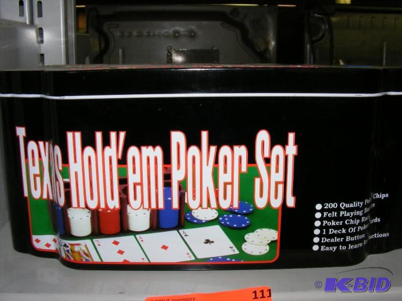 Texas Holdem Poker Set in Tin...