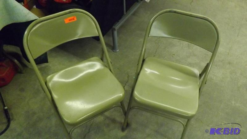 Pair of metal folding chairs...