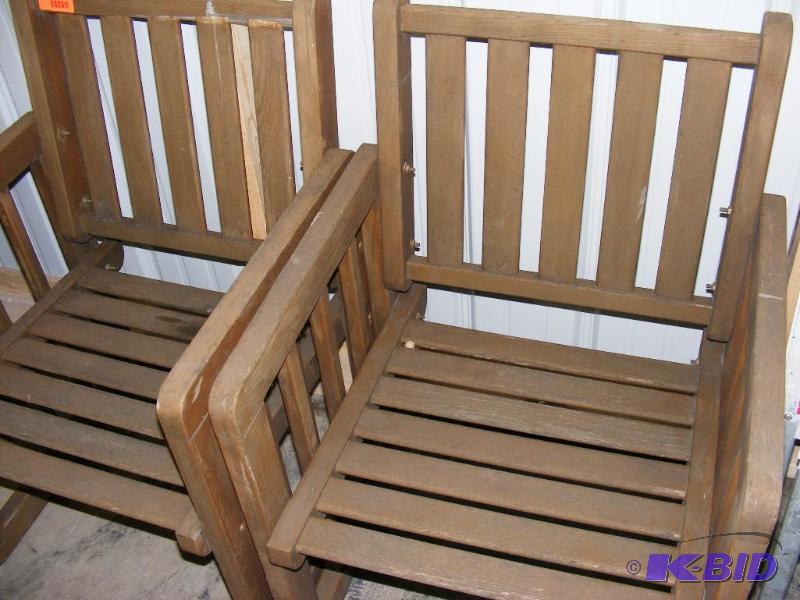 2 wooden lawn chairs...
