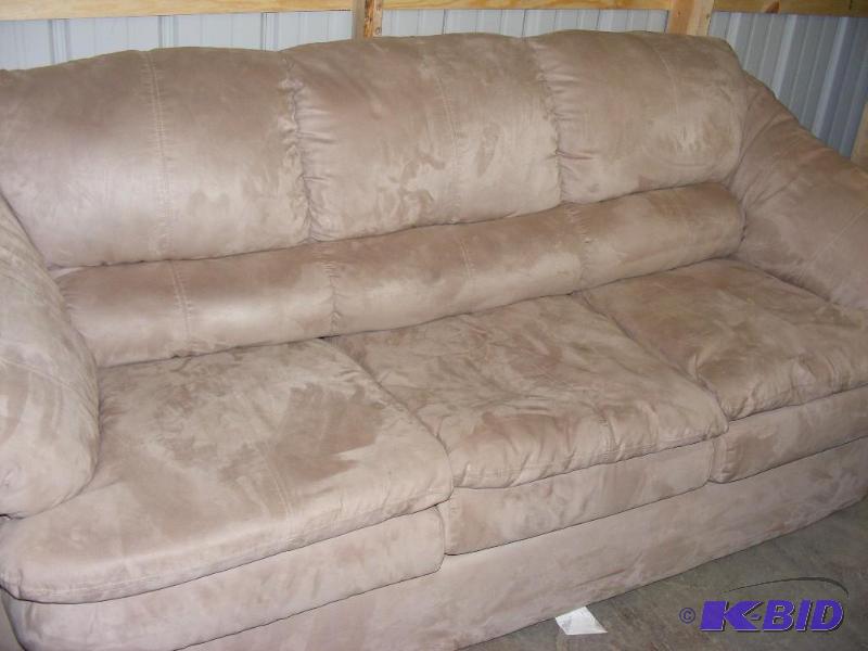 Tan Micro Fiber Couch, Full Size, 3...