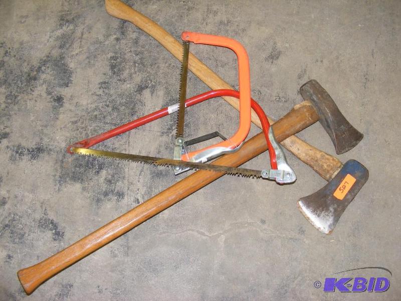 two buck saws and two axes...