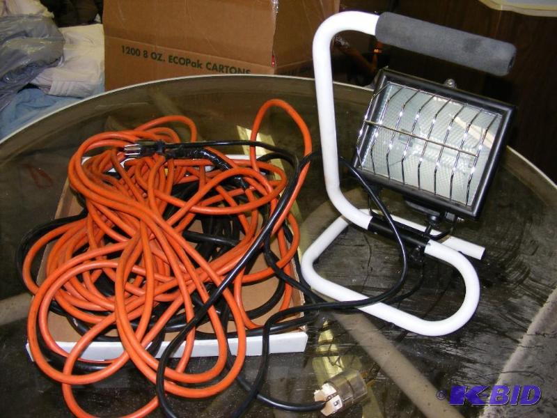 extension cords and work light...