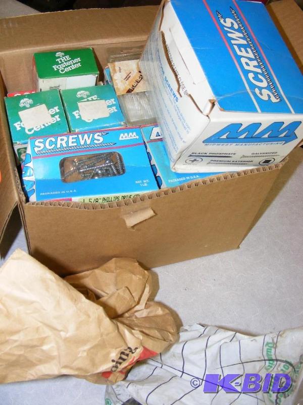 Box of Nails and Screws, assortment...