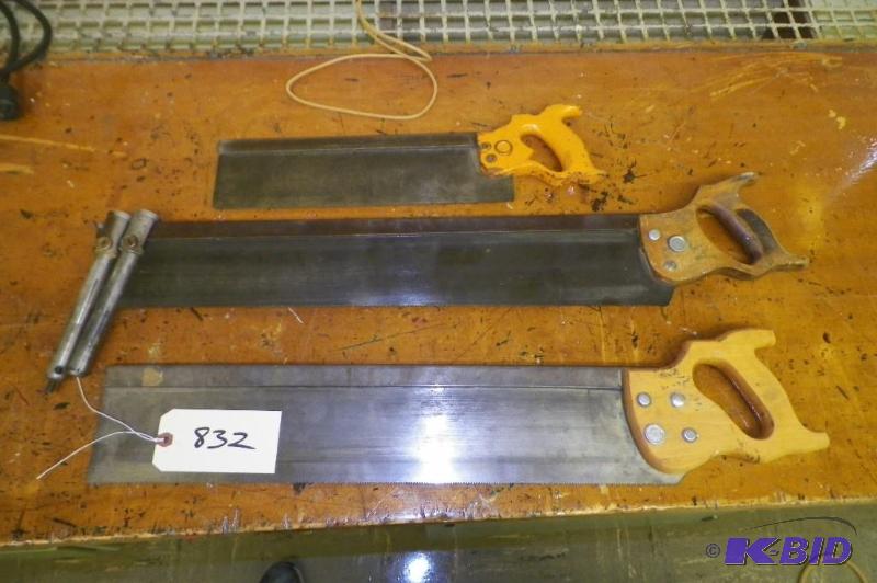 lot 832 image: 3 Disston Miter Saws 14, 23 and 25