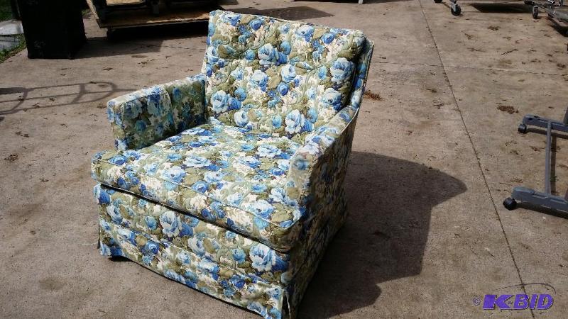 Blue Floral Pattern Chair