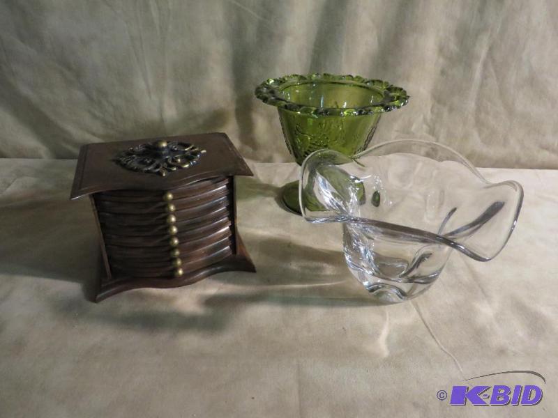 Set of 8 plastic &amp cork coaster...