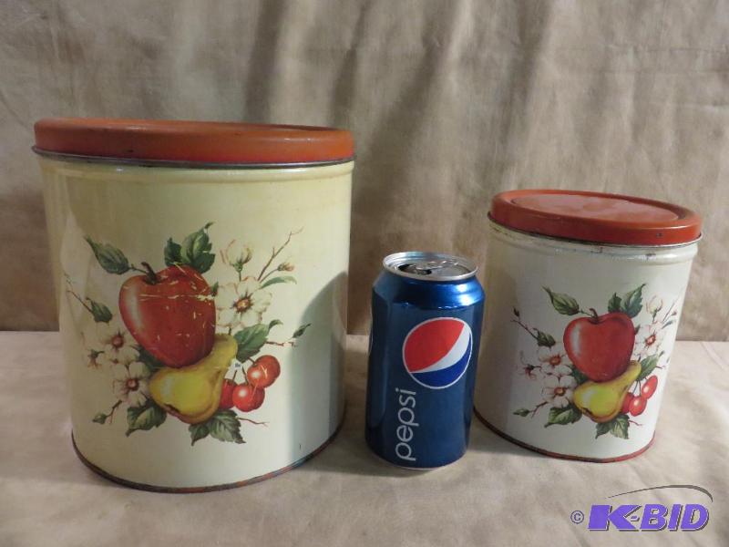 Two Canisters with front and back f...