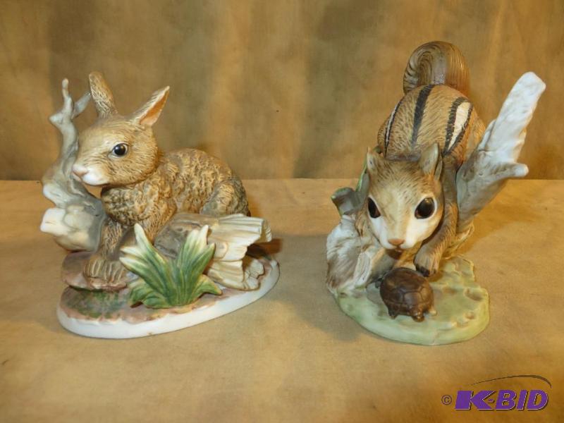 Porcelain chipmunk and a bunny...