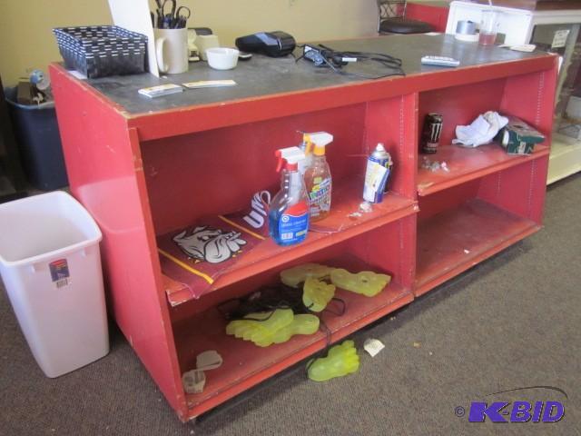 lot 1 image: 6 x 34" x 24" deep, wood...