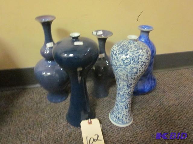 lot 102 image: Lot of (5) high quality Chinese vas...