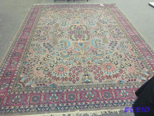lot 131 image: Antique 12 foot x 9 foot wool woven...