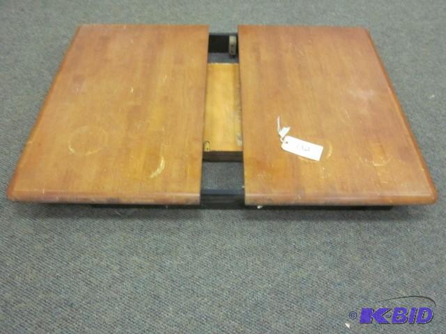 lot 132 image: Solid wood table top with (2) leaf...