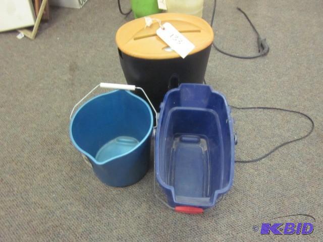 lot 133 image: (2) pails and a electric&nbsppaper...