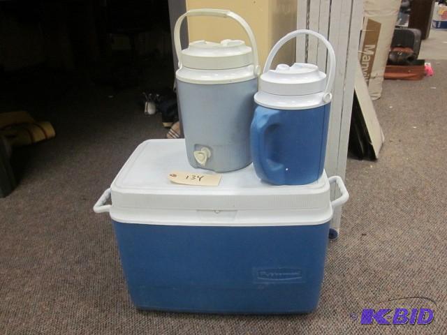 lot 134 image: Cooler and (2) Water Jugs....