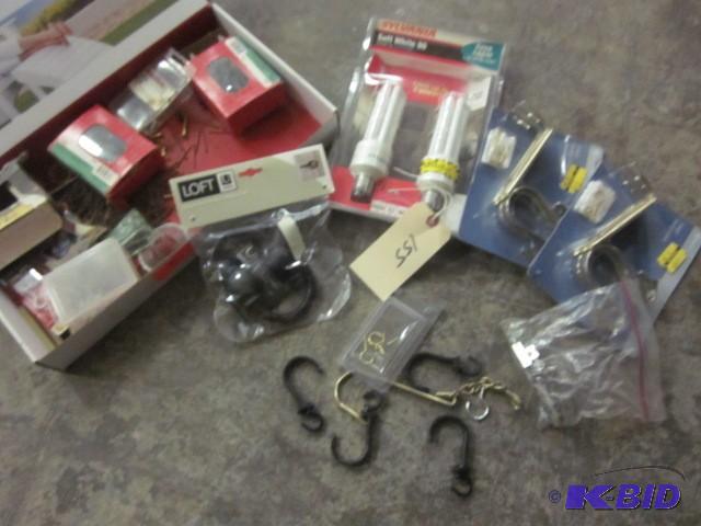 lot 155 image: Hooks, hardware, fasteners, and mor...
