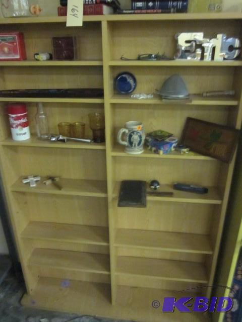 lot 165 image: 43 inch x 64 inch wooden book shelf...