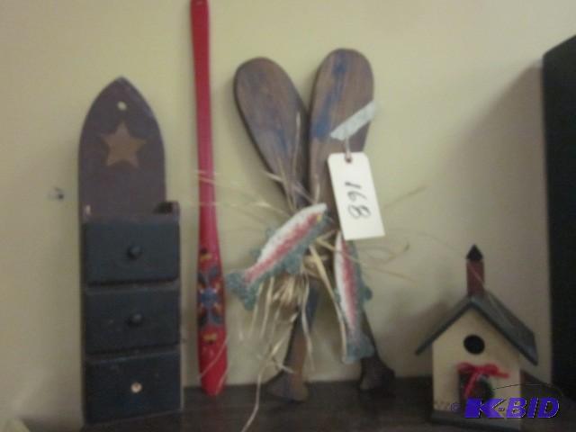 lot 168 image: Large lot of wood decorative items....