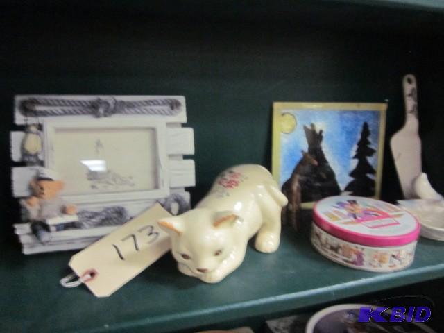 lot 173 image: (2) shelves if items, including pic...