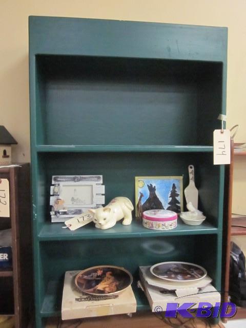 lot 174 image: 26 inch x 43 inch painted green woo...