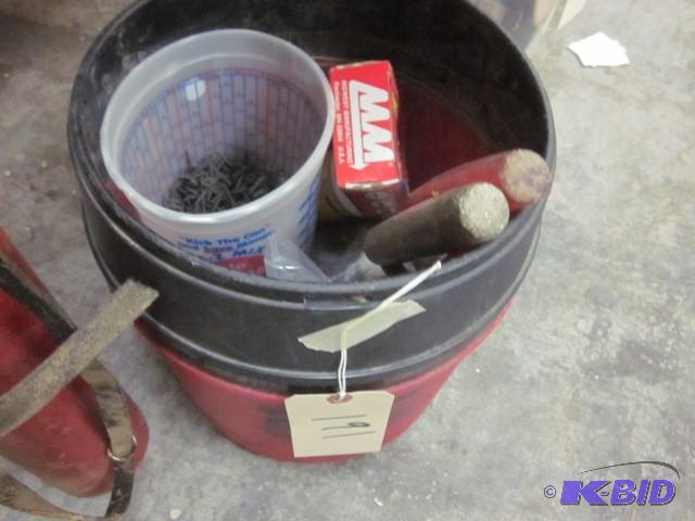 lot 191 image: Bucket of tools and fasteners....