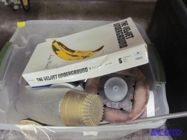 lot 201 image: Bin of flea market items, please in...