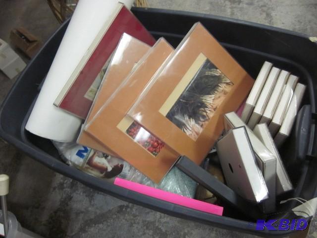 lot 202 image: Large bin of art work, posters, rec...